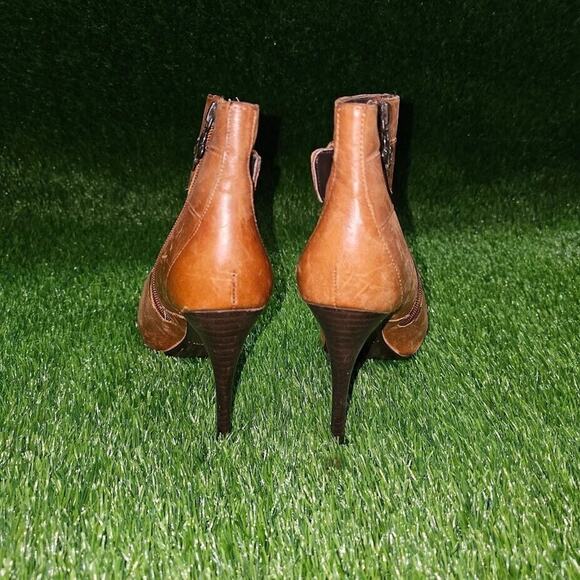 Donald Pliner Women Estero Brown Leather Moto Biker Buckle Ankle Boots US 7 - Picture 5 of 8